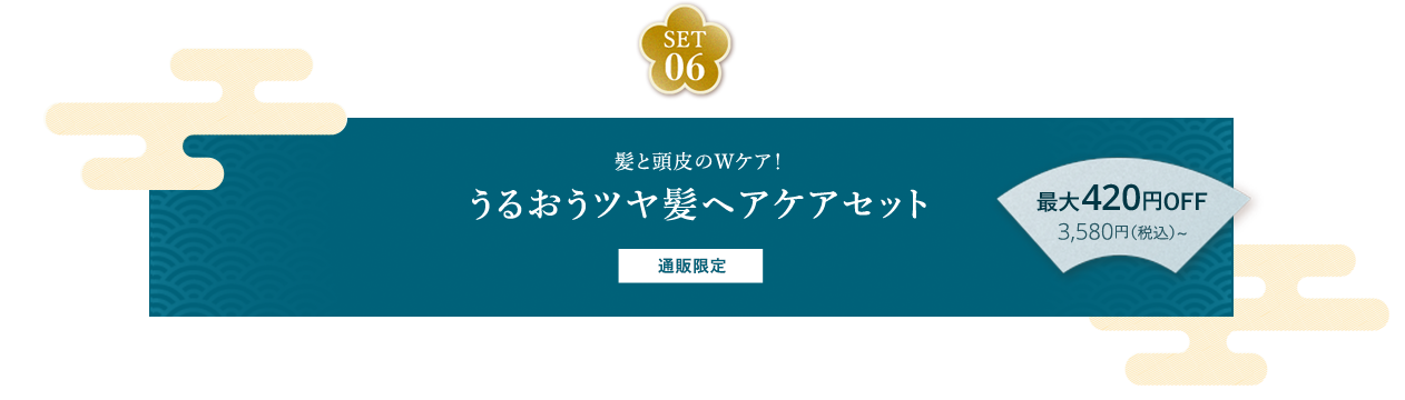 SET06 髪と頭皮のWケア！うるおうツヤ髪ヘアケアセット 通販限定 最大420円OFF 3,580円（税込）～