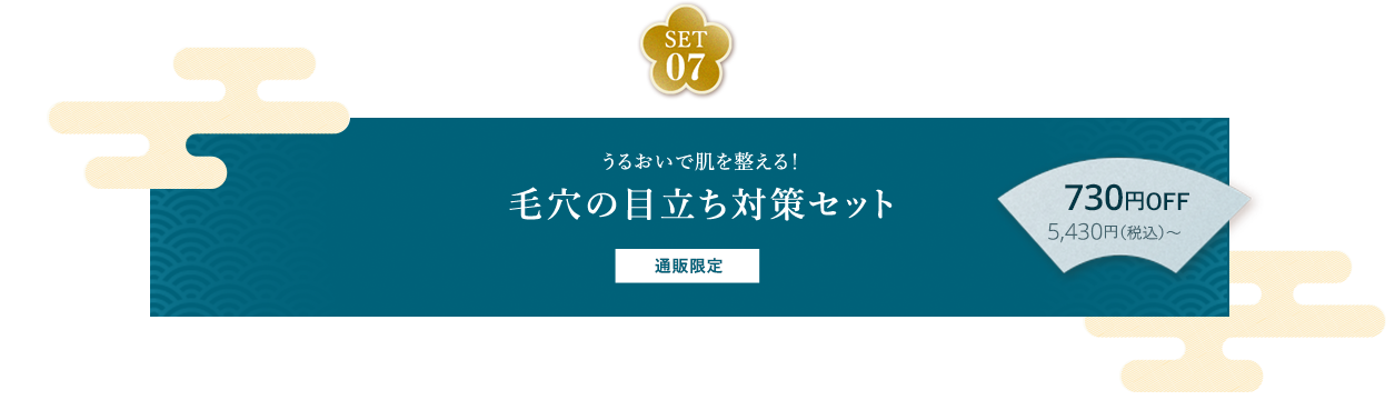 SET07 うるおいで肌を整える！毛穴の目立ち対策セット 通販限定 730円OFF 5,430円（税込）～