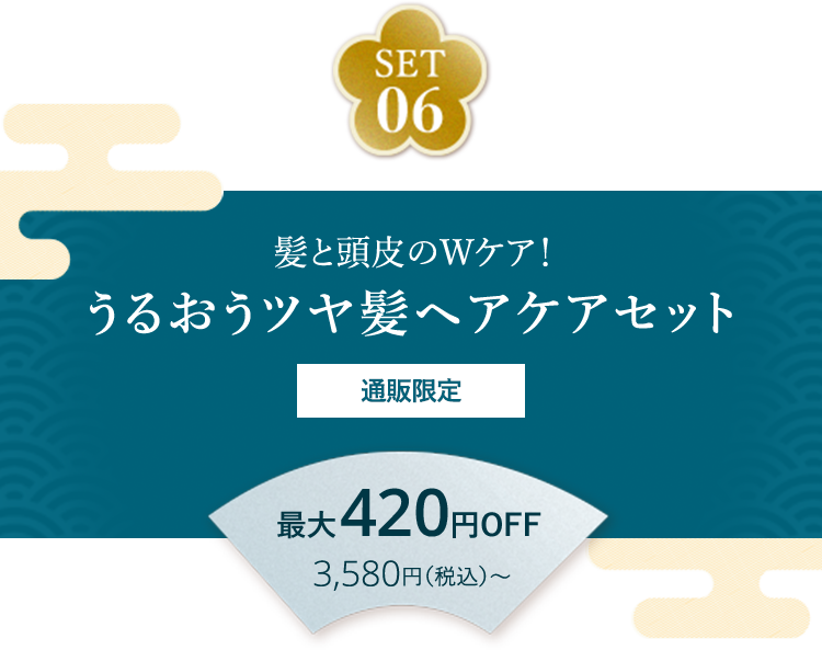 SET06 髪と頭皮のWケア！うるおうツヤ髪ヘアケアセット 通販限定 最大420円OFF 3,580円（税込）～