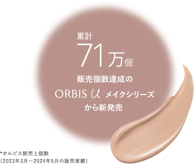 累計71万個 販売個数達成のorbis Uメイクシリーズから新発売 *オルビス総売上個数（2023年3月～2024年5月の販売実績）